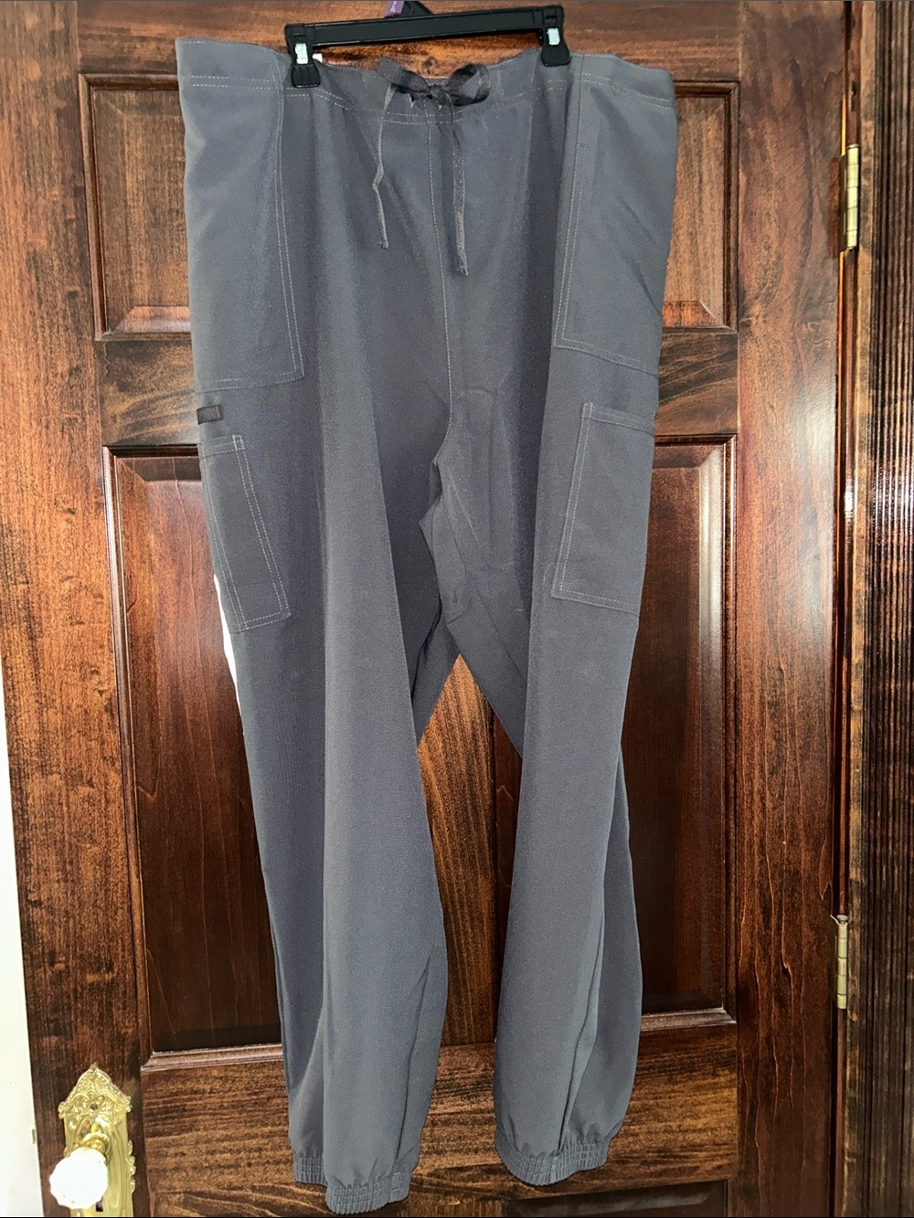 Women’s Pewter Drawstring /Elastic Waist Cargo Jogger Scrub Pants 2XL NWT